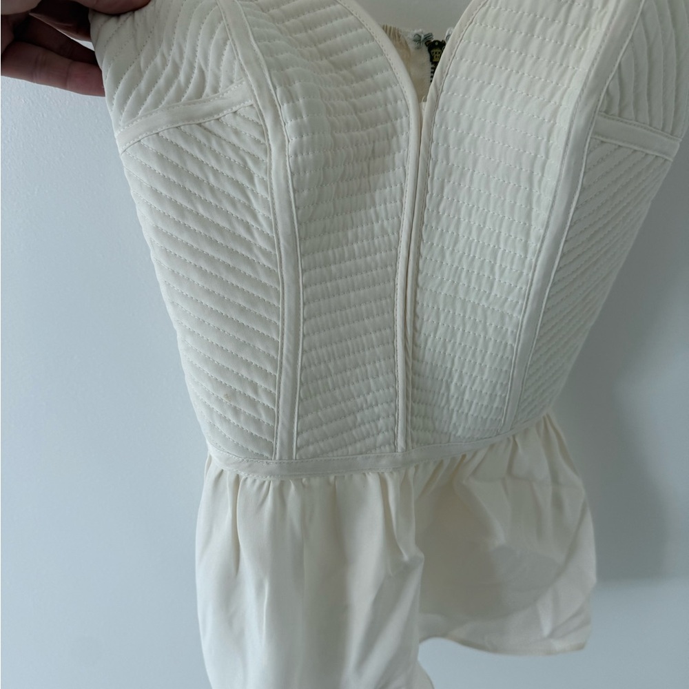 Parker Cream Quilted Bustier Top